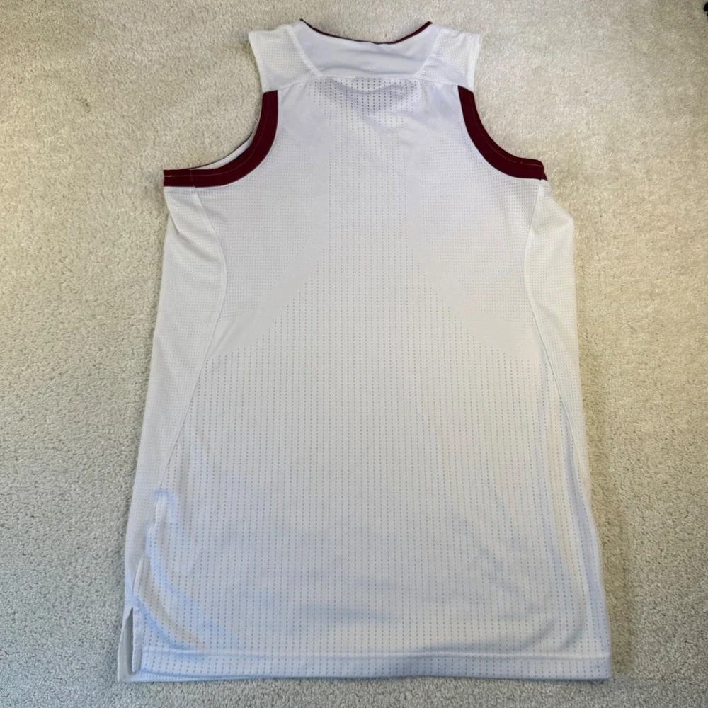 Adidas Men's White Maroon Basketball‎ Jersey Tank Top Size M
